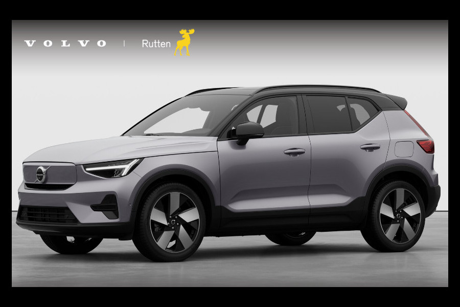 Volvo EX40 252PK Automaat Single Ext. Range Plus 82 kWh / Lounge Pakket / Extra getint glas / 360 Camera / 20'' velgen / Panoramadak / Zwart dak / Harman Kardon / Adaptieve cruise control / Getint glas / Stoel en stuurwielverwarming / parkeersensoren met 360 camera /  BLIS