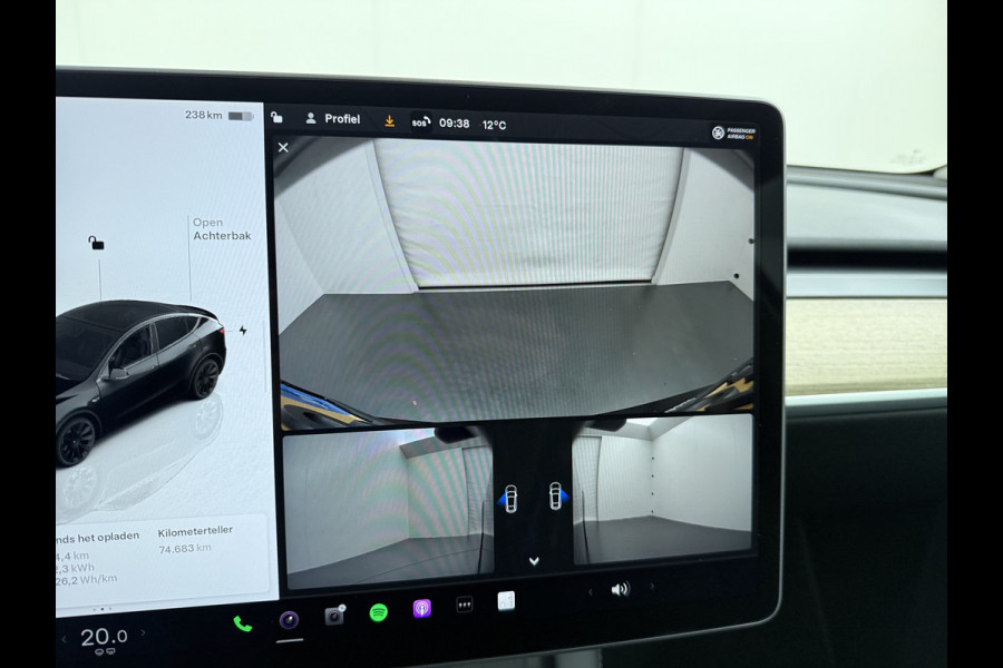 Tesla Model Y LFP-Accu SOH 97% Leder Lmv 20" Warmtepomp Camera's Panormadak Adap.Cruise Navi RWD Ecc Autopilot Stoel+Stuur+Achterbank Verwarming Elek.Achterklep Dodehoek detector Draadloze telefoonlader Origineel Nederlandse Auto