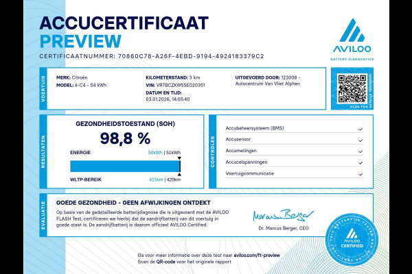 Citroën Ë-C4 Business 156pk Extended range 54 kWh SOH 99% | STOELVERWARMING | STUURWIELVERWARMING | ECC | CAMERA |