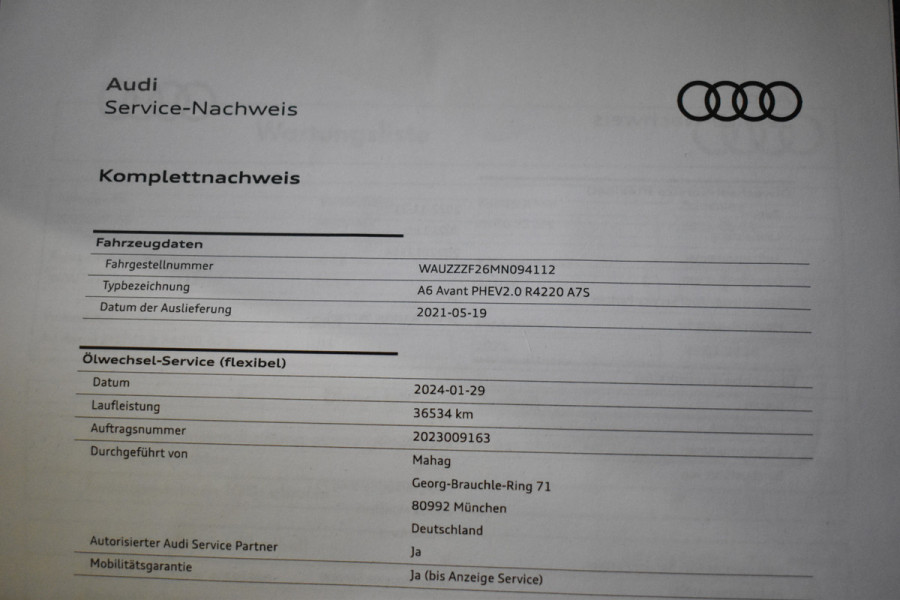Audi A6 Avant 50 TFSI e 300PK QUATTRO BUSINESS EDITION CAMERA/NAVI/VIRTUAL