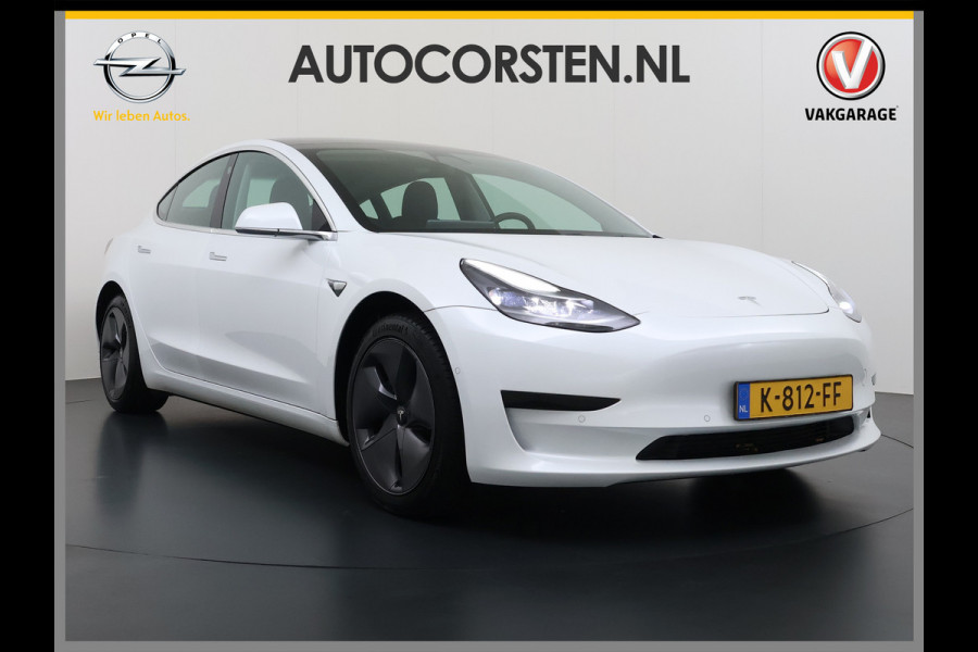 Tesla Model 3 SR+ 325PK Trekhaak Lmv 18" AutoPilot FSD Leder Pano-dak Adaptive-Cruise Camera's Elektr.-Stuur+Stoelen+Spiegels+Geheugen+Easy-En SOH 92% Navi LED Comfortstoelen ACC DAB Voorverwarmen interieur via App Keyless One-Pedal-Drive 1e Eigenaar Origineel Nederlandse Auto