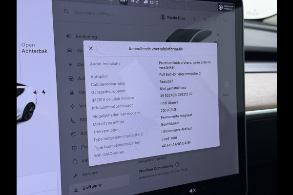 Tesla Model 3 SR+ 325PK Trekhaak Lmv 18" AutoPilot FSD Leder Pano-dak Adaptive-Cruise Camera's Elektr.-Stuur+Stoelen+Spiegels+Geheugen+Easy-En SOH 92% Navi LED Comfortstoelen ACC DAB Voorverwarmen interieur via App Keyless One-Pedal-Drive 1e Eigenaar Origineel Nederlandse Auto