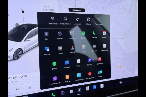 Tesla Model 3 SR+ 325PK Trekhaak Lmv 18" AutoPilot FSD Leder Pano-dak Adaptive-Cruise Camera's Elektr.-Stuur+Stoelen+Spiegels+Geheugen+Easy-En SOH 92% Navi LED Comfortstoelen ACC DAB Voorverwarmen interieur via App Keyless One-Pedal-Drive 1e Eigenaar Origineel Nederlandse Auto