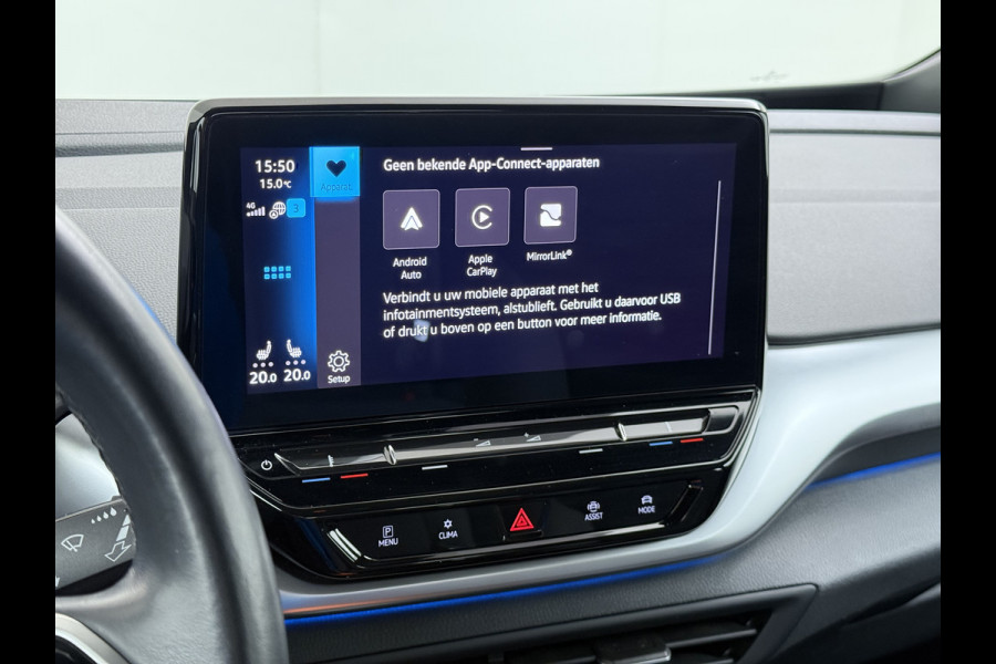 Volkswagen ID.4 Pro 77kWh SOH 95% Trekhaak 19" Adap.Cruise Apple Carplay Android Auto Navi Ecc Pdc Stoel+Stuurverwarming Lmv Led Comfort Pakket Bluetooth 1e Eigenaar Origineel Nederlandse Auto 1.000 KG trekvermogen