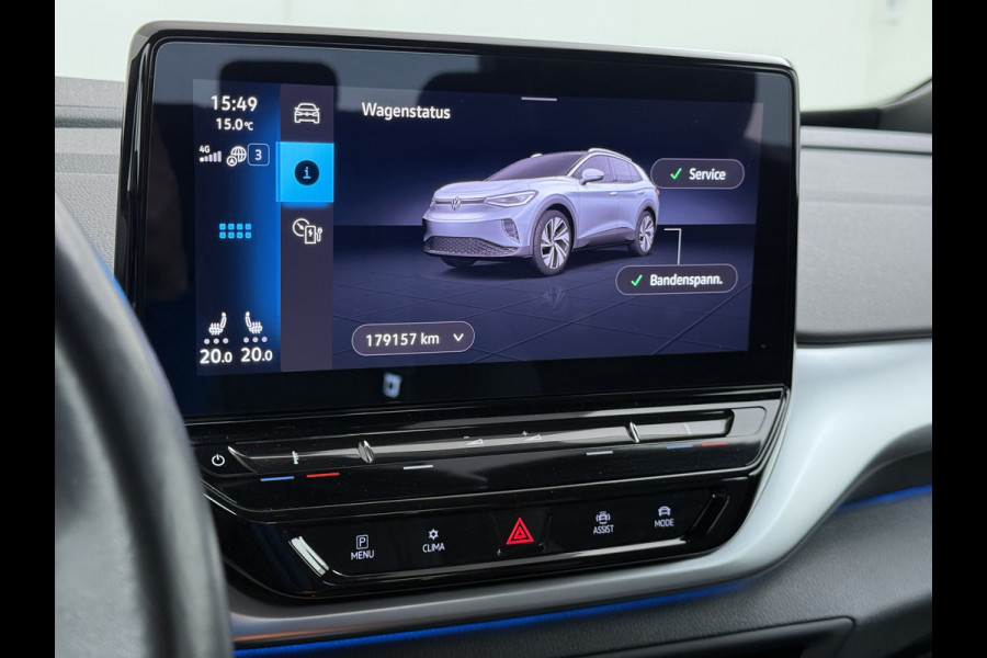 Volkswagen ID.4 Pro 77kWh SOH 95% Trekhaak 19" Adap.Cruise Apple Carplay Android Auto Navi Ecc Pdc Stoel+Stuurverwarming Lmv Led Comfort Pakket Bluetooth 1e Eigenaar Origineel Nederlandse Auto 1.000 KG trekvermogen
