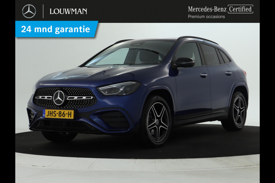 Mercedes-Benz GLA 250 e AMG Plug-In Hybride Edition AMG Line | Night Pakket | Distronic | 360° Camera | AC en DC Laden | MultiBeam Koplampen | Stuur en Stoeverwarming. Inclusief 24 maanden Mercedes-Benz Certified garantie voor Europa.