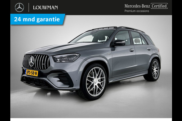 Mercedes-Benz GLE Mercedes-AMG 53 Hybrid 4MATIC+ Premium AMG Premium | Night Pakket | 22 Inch Velgen | Trekhaak | Panorama Schuif-Kanteldak. Inclusief 24 maanden Mercedes-Benz Certified garantie voor Europa.