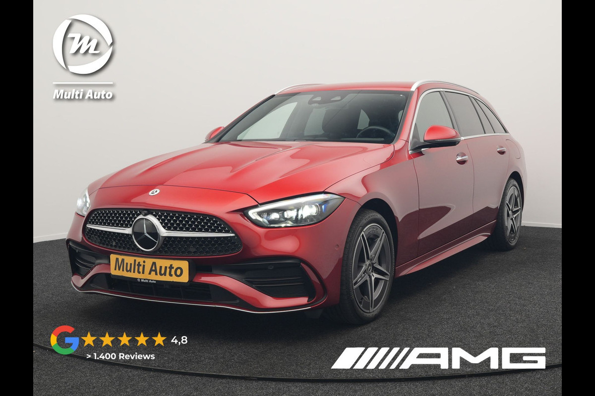 Mercedes-Benz C-Klasse Estate 300 e AMG Line Plug In Hybrid 313pk Dealer O.H PHEV | Trekhaak af Fabriek | Adaptive Cruise | 360 Camera | Digital LED  | Alcantara Sportstoelen Verwarmd | Sfeerverlichting | Keyless |