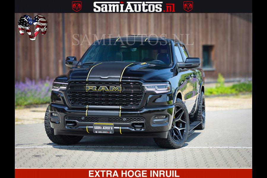 Dodge Ram 1500 Limited Night High Output 540HP 706Nm | Massage + Full Option | De Meest Luxe en Volle Pick-Up in zijn Klasse | Comfortabele Dubbele Cabine met Royale 5 Zitplaatsen | BPM vrij | Nu Leverbaar uit Voorraad | Voorraad Nr 2356 - 0990