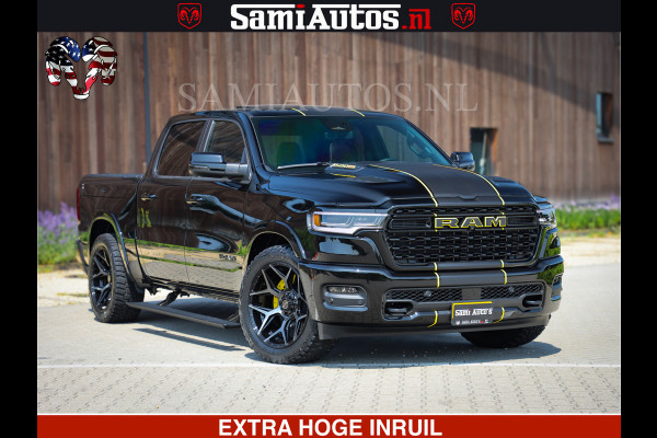 Dodge Ram 1500 Limited Night High Output 540HP 706Nm | Massage + Full Option | De Meest Luxe en Volle Pick-Up in zijn Klasse | Comfortabele Dubbele Cabine met Royale 5 Zitplaatsen | BPM vrij | Nu Leverbaar uit Voorraad | Voorraad Nr 2356 - 0990