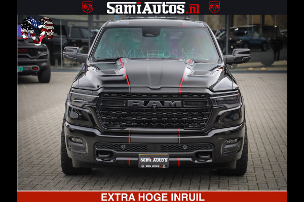 Dodge Ram 1500 Limited Night High Output 540HP 706Nm | Massage + Full Option | De Meest Luxe en Volle Pick-Up in zijn Klasse | Comfortabele Dubbele Cabine met Royale 5 Zitplaatsen | BPM vrij | Nu Leverbaar uit Voorraad | Voorraad Nr 2357 - 5182