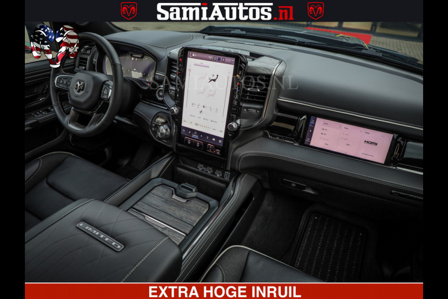 Dodge Ram 1500 Limited Night High Output 540HP 706Nm | Massage + Full Option | De Meest Luxe en Volle Pick-Up in zijn Klasse | Comfortabele Dubbele Cabine met Royale 5 Zitplaatsen | BPM vrij | Nu Leverbaar uit Voorraad | Voorraad Nr 2357 - 5182