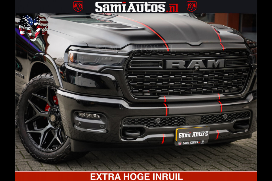 Dodge Ram 1500 Limited Night High Output 540HP 706Nm | Massage + Full Option | De Meest Luxe en Volle Pick-Up in zijn Klasse | Comfortabele Dubbele Cabine met Royale 5 Zitplaatsen | BPM vrij | Nu Leverbaar uit Voorraad | Voorraad Nr 2357 - 5182