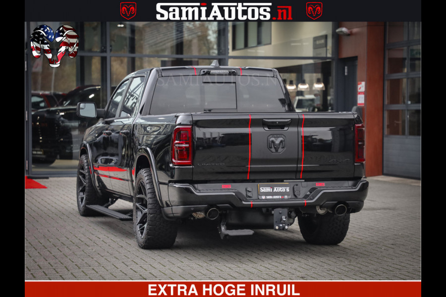 Dodge Ram 1500 Limited Night High Output 540HP 706Nm | Massage + Full Option | De Meest Luxe en Volle Pick-Up in zijn Klasse | Comfortabele Dubbele Cabine met Royale 5 Zitplaatsen | BPM vrij | Nu Leverbaar uit Voorraad | Voorraad Nr 2357 - 5182