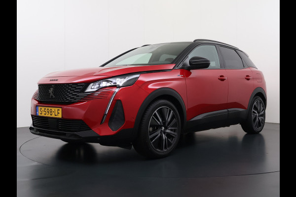 Peugeot 3008 1.6T 225pk AUT-8 GT Pack HYbrid Leer/Alcantara+Elektr.+Verwarmd Trekhaak Navi360°Camera Apple Carplay Android Ecc HiFi Premium FOCAL® Zwarte Hemel Lane Assist Dodehoekwaarschuwing 1e Eigenaar Origineel Nederlandse Auto Nieuwprijs €51.858,-