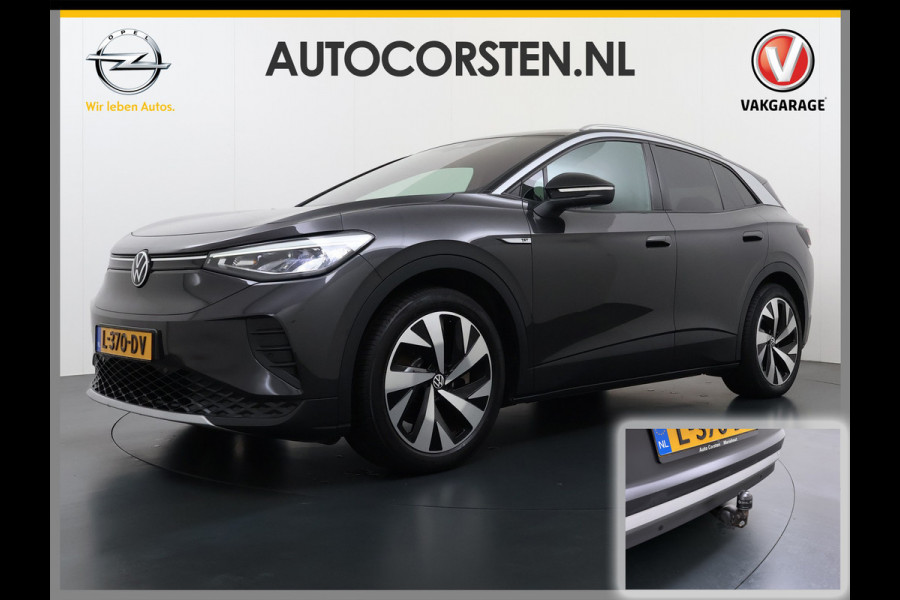 Volkswagen ID.4 204pk 1st 77kWh Trekhaak Leer/Alcantara Adap.Cruise Camera Warmtepomp Apple Carplay Android Navi Ecc Pdc-a+v Lmv 20" Stoelverwarming Led Bordherkenning Voor-Klimatisering Semi-Autopilot  Elektrisch-Wegklapbare Trekhaak App-Connect  E-sound Front-Assist Origineel Nederlandse Auto SOH 86%