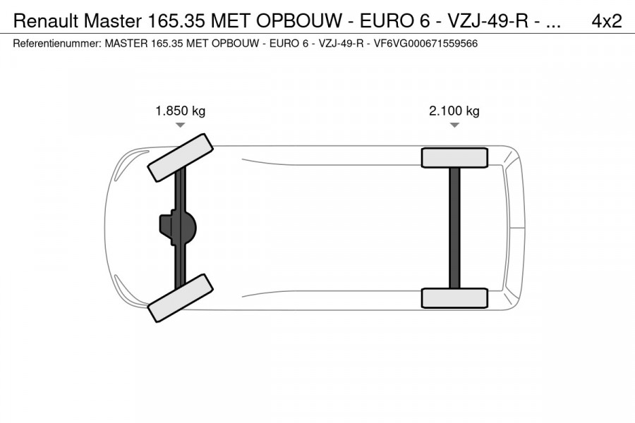 Renault Master 165.35 MET OPBOUW - EURO 6 - VZJ-49-R - VF6VG000671559566