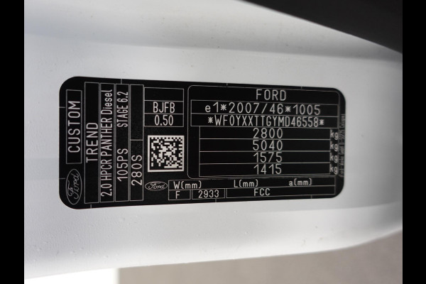 Ford Transit Custom 105pk L1H1 Trend Apple Carplay // Navigatie Airco Cruise control LED Parkeersensoren Euro6