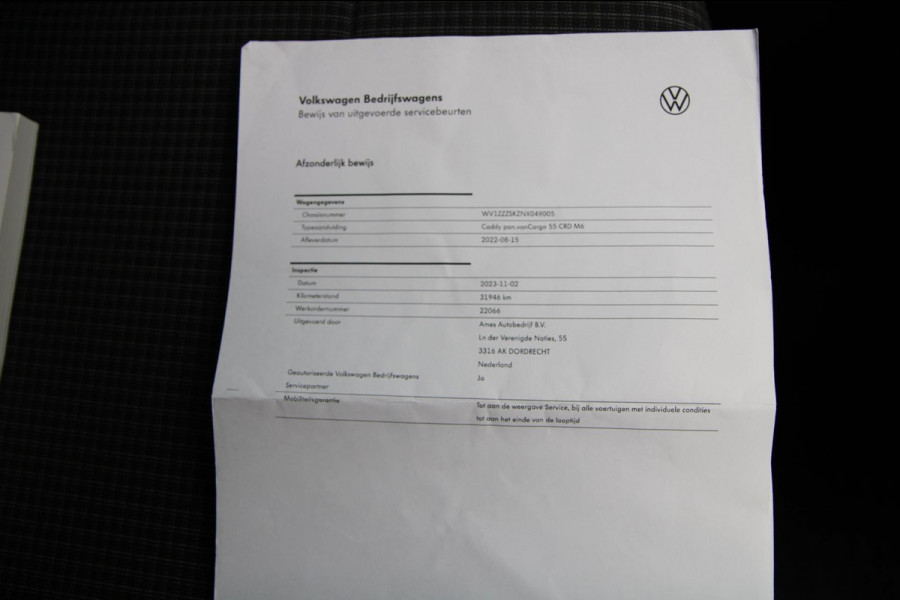 Volkswagen Caddy Cargo 2.0 TDI Comfort / Multi stuur / Trekhaak / Cruise / LMV
