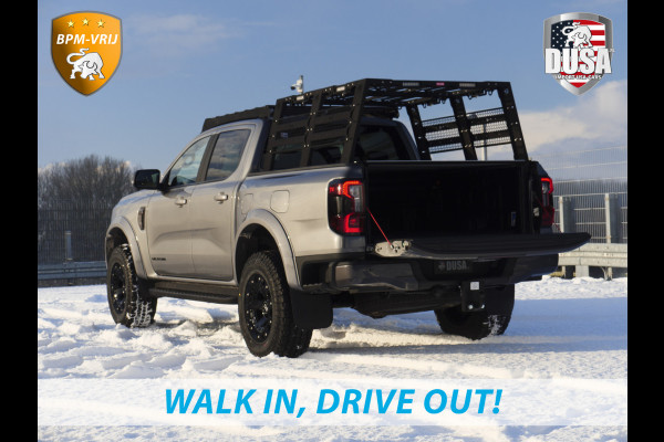 Ford Ranger 2.3 Double Cab Wildtrak PHEV | Plug-in Hybrid | High Peaks | Unieke uitvoering! | Lift kit | Bed Rack incl LED | Roof Rack incl Led | Fender Flares | Black Rhino Wheels | Ford Custom Grille