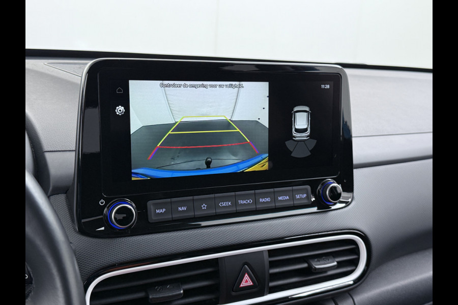 Hyundai Kona 1.6I HEV AUT-6 141pk Adap.Cruise Trekhaak HUD Camera Android Apple Carplay Navi Bordherkenning PDC Fashion Keyless Head-Up-Display Lane-Assist+ACC ESP Mild Hybride Priv.Glass Botsing waarsch syst Dodehoek-assistent