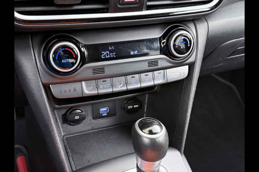 Hyundai Kona 1.6I HEV AUT-6 141pk Adap.Cruise Trekhaak HUD Camera Android Apple Carplay Navi Bordherkenning PDC Fashion Keyless Head-Up-Display Lane-Assist+ACC ESP Mild Hybride Priv.Glass Botsing waarsch syst Dodehoek-assistent