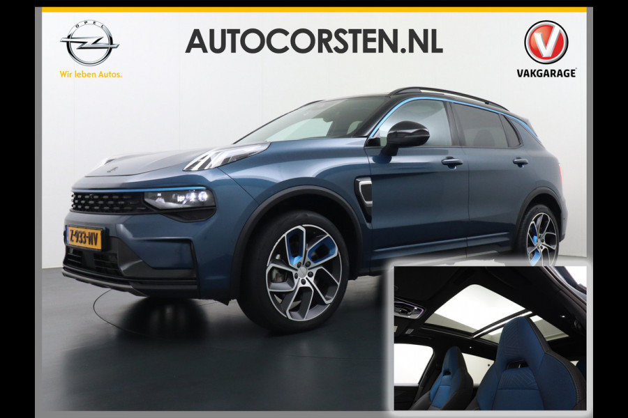 Lynk & Co 01 1.5 PHEV AUT-7 261pk Pano-Schuifdak Lmv 20" 360°Camera Zwarte hemel bekleding Apple Carplay Android Auto Adap.Cruise Navi Pdc Ec Elek.Memory.Stoel File assistent Dodehoek detector Elektrisch bedienbare achterklep Rijstrooksensor Wifi Verkeersbord detectie 425Nm koppel 3,7kw laadvermogen €44.880 Nieuwprijs 1e Eigenaar Origineel NLse auto!