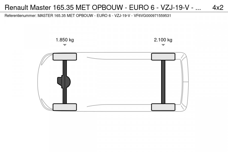 Renault Master 165.35 MET OPBOUW - EURO 6 - VZJ-19-V - VF6VG000971559531
