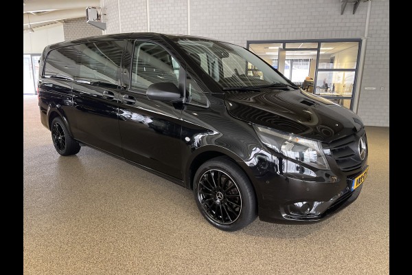 Mercedes-Benz Vito 114 CDI Extra Lang L3H1 DC Comfort 5 persoons / automaat / leer / navi / airco / cruise / vaste prijs rijklaar € 32.950 ex btw / lease vanaf € 538 / trekhaak / zwart metallic