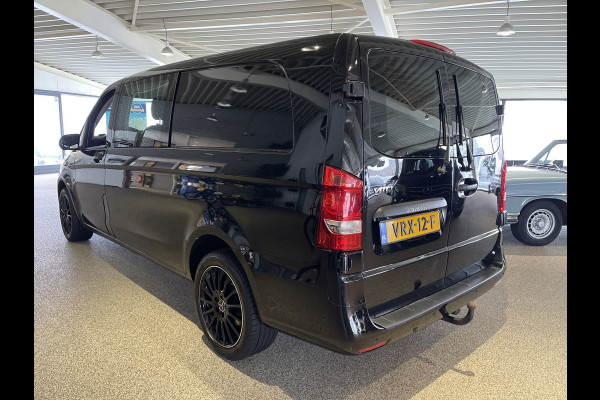 Mercedes-Benz Vito 114 CDI Extra Lang L3H1 DC Comfort 5 persoons / automaat / leer / navi / airco / cruise / vaste prijs rijklaar € 32.950 ex btw / lease vanaf € 538 / trekhaak / zwart metallic