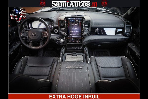Dodge Ram 1500 Limited Night High Output 540HP 706Nm | Massage + Full Option | De Meest Luxe en Volle Pick-Up in zijn Klasse | Comfortabele Dubbele Cabine met Royale 5 Zitplaatsen | BPM vrij | Nu Leverbaar uit Voorraad | Voorraad Nr 2351 - 7478