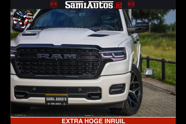 Dodge Ram 1500 Limited Night High Output 540HP 706Nm | Massage + Full Option | De Meest Luxe en Volle Pick-Up in zijn Klasse | Comfortabele Dubbele Cabine met Royale 5 Zitplaatsen | BPM vrij | Nu Leverbaar uit Voorraad | Voorraad Nr 2351 - 7478
