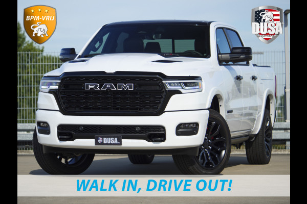 Dodge Ram | 1500 | Limited | Night | 3.0L Twin-Turbo I6 | High Output | | Passenger Display | 14,4 Touch Screen | Harman Kardon | RAMBOX Getoonde accessoires zijn verkrijgbaar tegen meerprijs