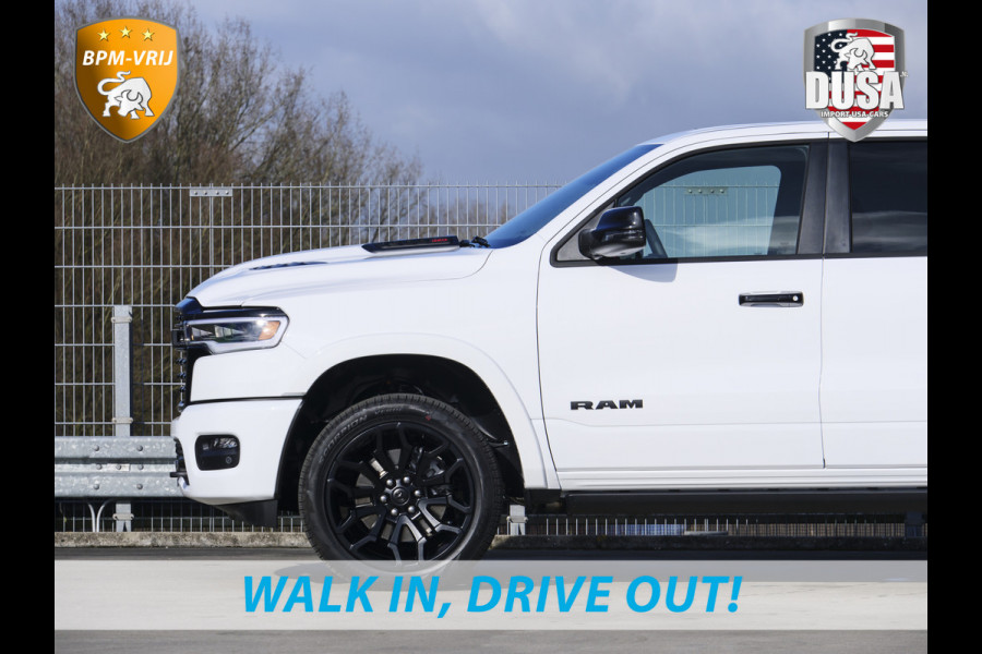 Dodge Ram | 1500 | Limited | Night | 3.0L Twin-Turbo I6 | High Output | BPM-VRIJ | Massage stoelen | Harman Kardon | Passenger Display | RAMBOX Getoonde accessoires zijn verkrijgbaar tegen meerprijs