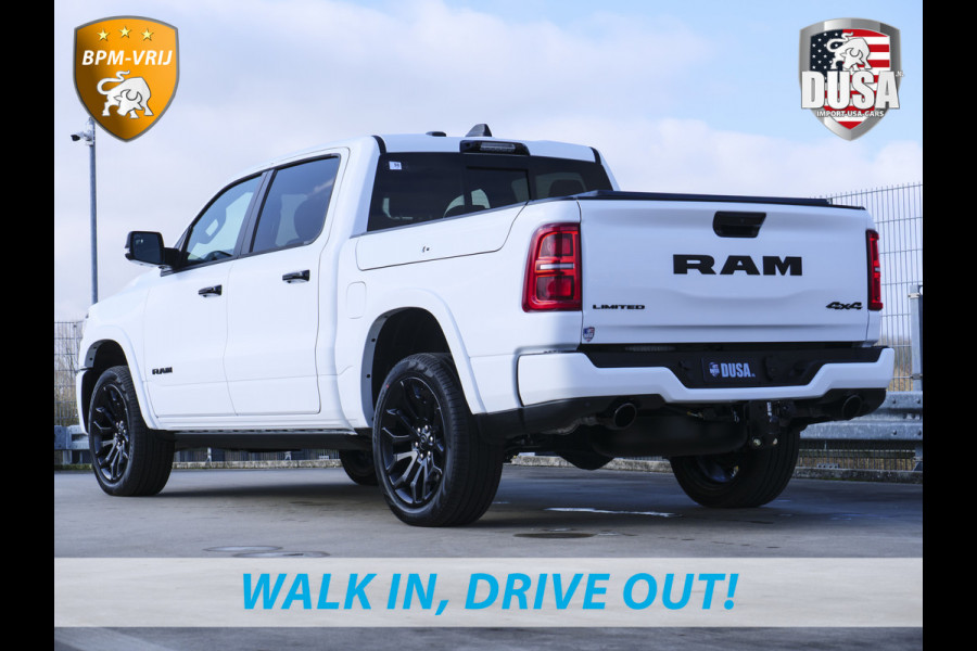 Dodge Ram | 1500 | Limited | Night | 3.0L Twin-Turbo I6 | High Output | BPM-VRIJ | Massage stoelen | Harman Kardon | Passenger Display | RAMBOX Getoonde accessoires zijn verkrijgbaar tegen meerprijs