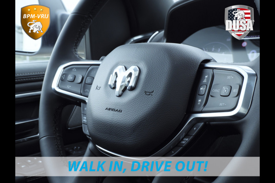 Dodge Ram 1500 | Laramie | Premium Night | 3.0L I6 Hurricane | Crew Cab | 4X4 | BPM VRIJ | Niveau regeling | 14,4-inch Touchscreen | LPG | Getoonde accessoires zijn verkrijgbaar tegen meerprijs