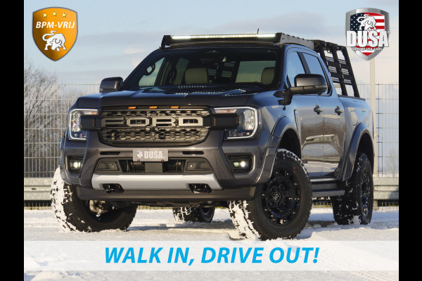 Ford Ranger 2.3 Double Cab Wildtrak PHEV | Plug-in Hybrid | High Peaks | Unieke uitvoering! | Lift kit | Bed Rack incl LED | Roof Rack incl Led | Fender Flares | Black Rhino Wheels | Ford Custom Grille