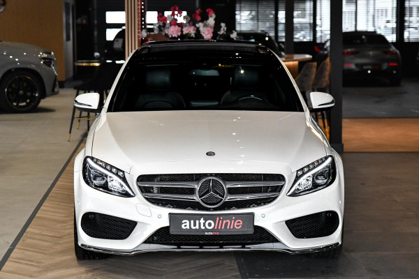 Mercedes-Benz C-Klasse 180 AMG-Line. Pano, Burmester, Camera, Sfeer, 9-Traps, Diamond White Pearl!