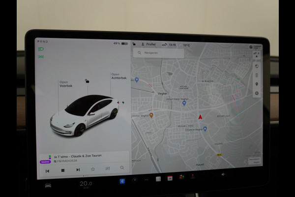 Tesla Model 3 SR+ 60kWh 326PK Trekhaak AutoPilot Premium-Luidsprekers Leer PanoramaDak Adaptive Cruise Lmv 18" Camera's Elektr.-Stuur+Stoelen+ SOH 85% Ecc Navi Led DAB Voorverwarmen interieur via App Keyless One-Pedal-Drive Origineel Nederlandse Auto 1.584KG Trekgewicht 1.000kg.