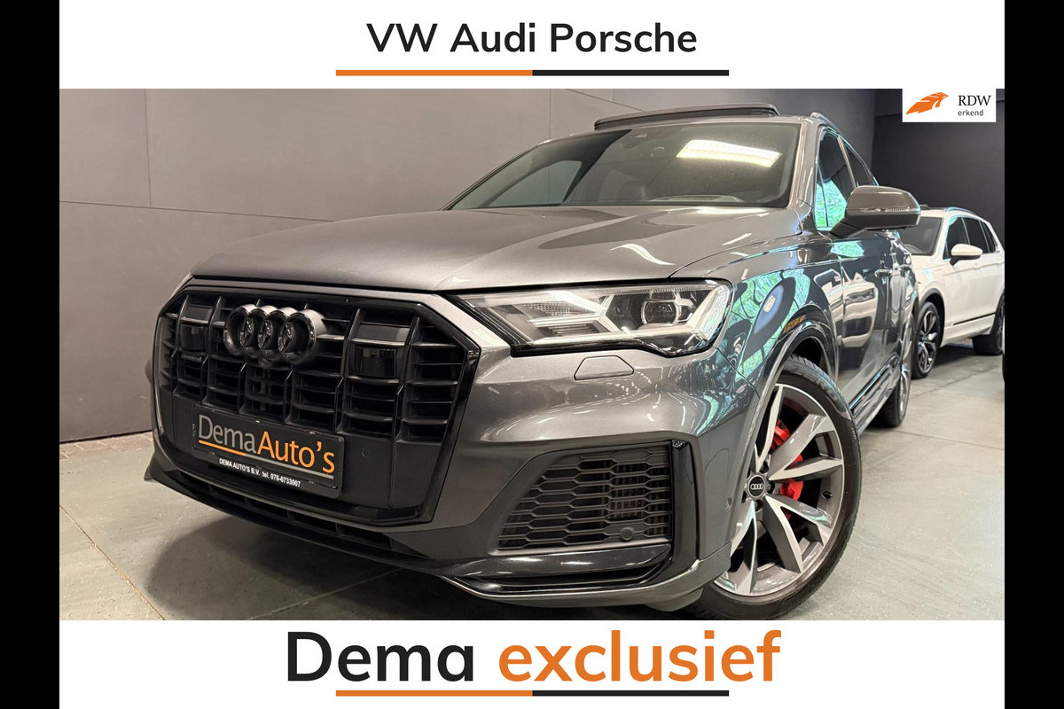 Audi Q7 55 TFSI e quattro 3X S-LINE RS-STOELEN BLACK-LINE PANO/LEDER/H-UP/B&O/360CAM/SFEERVERL/STOELVENTILATIE+M///