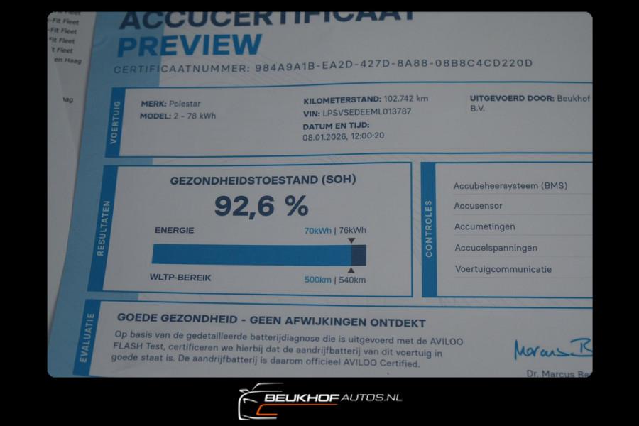 Polestar 2 Long Range Dual Motor Launch Edition 78kWh Soh92%