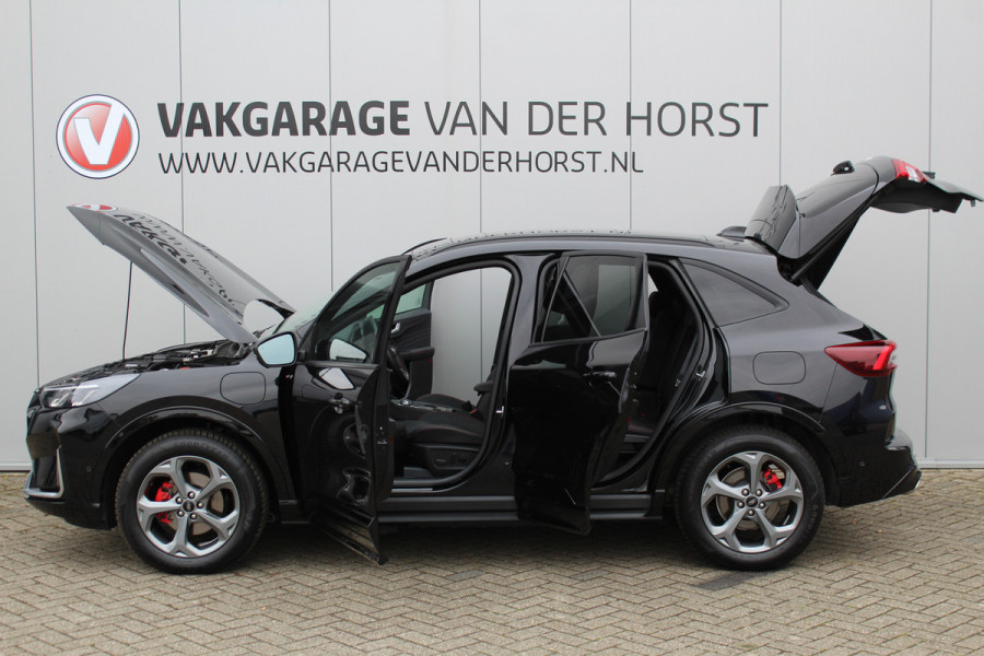 Ford Kuga 2.5-243pk PHEV ST-Line X. Trekgewicht 2.100kg. Nieuw Model ! Van €. 54.937,- voor €. 43.735,- Trekgewicht van 2.100kg ! Schuif / kanteldak. Elektrisch inklapbare Trekhaak, vooruit, stuur, stoelverwarming V+A, 360 Camera, HUB, Apple/Androidauto, Elektrisch verstelbare stoelen, LED V+A,