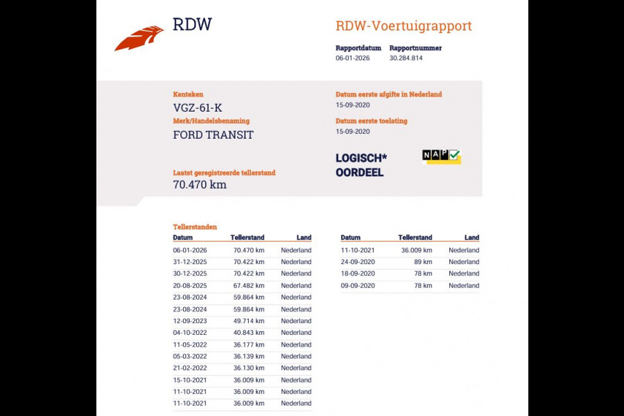 Ford Transit 350 2.0 TDCI 185pk Automaat Euro 6 L3H2 Limited - Rijplaat