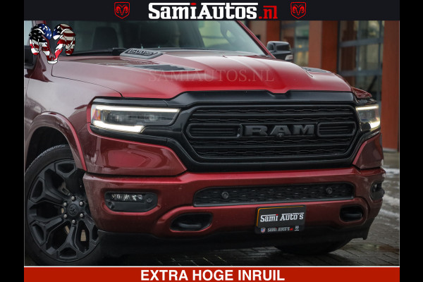 Dodge Ram 1500 LIMITED SPORT 5.7 V8 HEMI 402 PK | MEEST VOLLE EN LUXE UITVOERING | PRACHTIGE DELMONICO RED PEARL | CREW CAB 5 PERSOONS | DUBBELE CABINE DC | MEEST ROYALE EN COMFORTABELE BEDRIJFSAUTO | HEAD-UP | LUCHTVERING | RONDOM CAMERA | MWK KLEP | PANORAMA DAK |