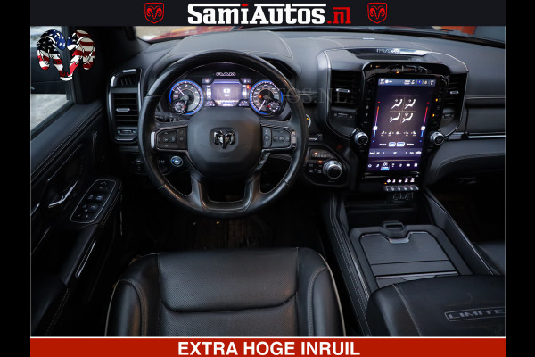Dodge Ram 1500 LIMITED SPORT 5.7 V8 HEMI 402 PK | MEEST VOLLE EN LUXE UITVOERING | PRACHTIGE DELMONICO RED PEARL | CREW CAB 5 PERSOONS | DUBBELE CABINE DC | MEEST ROYALE EN COMFORTABELE BEDRIJFSAUTO | HEAD-UP | LUCHTVERING | RONDOM CAMERA | MWK KLEP | PANORAMA DAK |