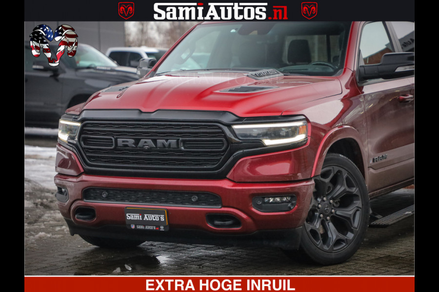 Dodge Ram 1500 LIMITED SPORT 5.7 V8 HEMI 402 PK | MEEST VOLLE EN LUXE UITVOERING | PRACHTIGE DELMONICO RED PEARL | CREW CAB 5 PERSOONS | DUBBELE CABINE DC | MEEST ROYALE EN COMFORTABELE BEDRIJFSAUTO | HEAD-UP | LUCHTVERING | RONDOM CAMERA | MWK KLEP | PANORAMA DAK |