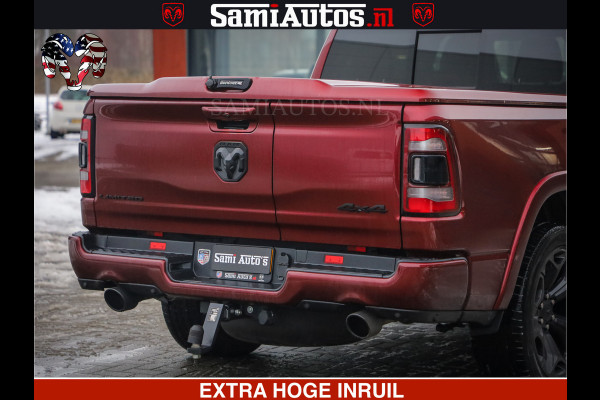 Dodge Ram 1500 LIMITED SPORT 5.7 V8 HEMI 402 PK | MEEST VOLLE EN LUXE UITVOERING | PRACHTIGE DELMONICO RED PEARL | CREW CAB 5 PERSOONS | DUBBELE CABINE DC | MEEST ROYALE EN COMFORTABELE BEDRIJFSAUTO | HEAD-UP | LUCHTVERING | RONDOM CAMERA | MWK KLEP | PANORAMA DAK |