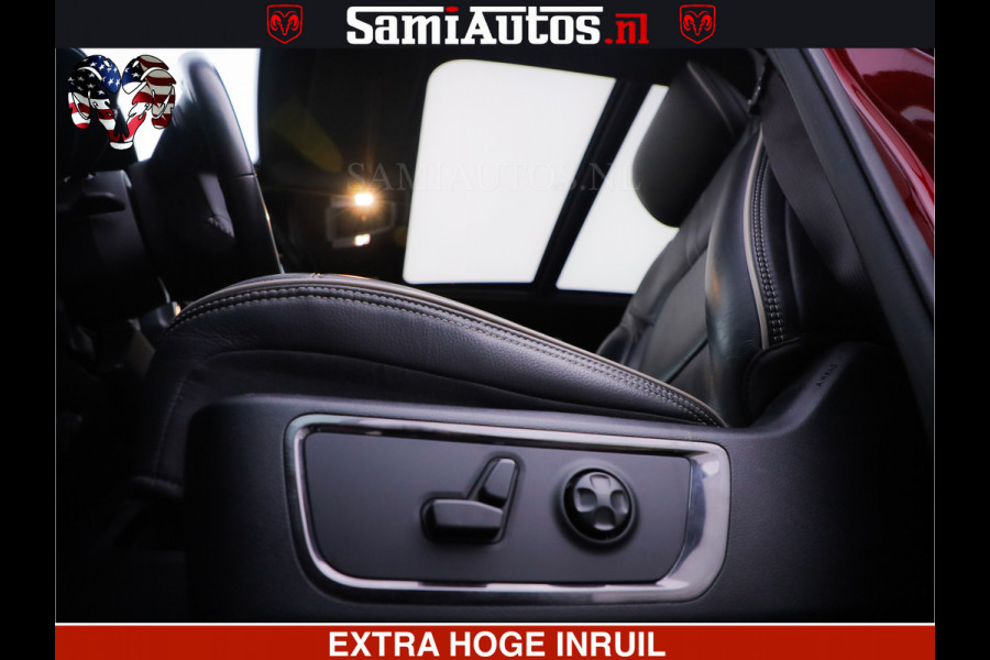 Dodge Ram 1500 LIMITED SPORT 5.7 V8 HEMI 402 PK | MEEST VOLLE EN LUXE UITVOERING | PRACHTIGE DELMONICO RED PEARL | CREW CAB 5 PERSOONS | DUBBELE CABINE DC | MEEST ROYALE EN COMFORTABELE BEDRIJFSAUTO | HEAD-UP | LUCHTVERING | RONDOM CAMERA | MWK KLEP | PANORAMA DAK |