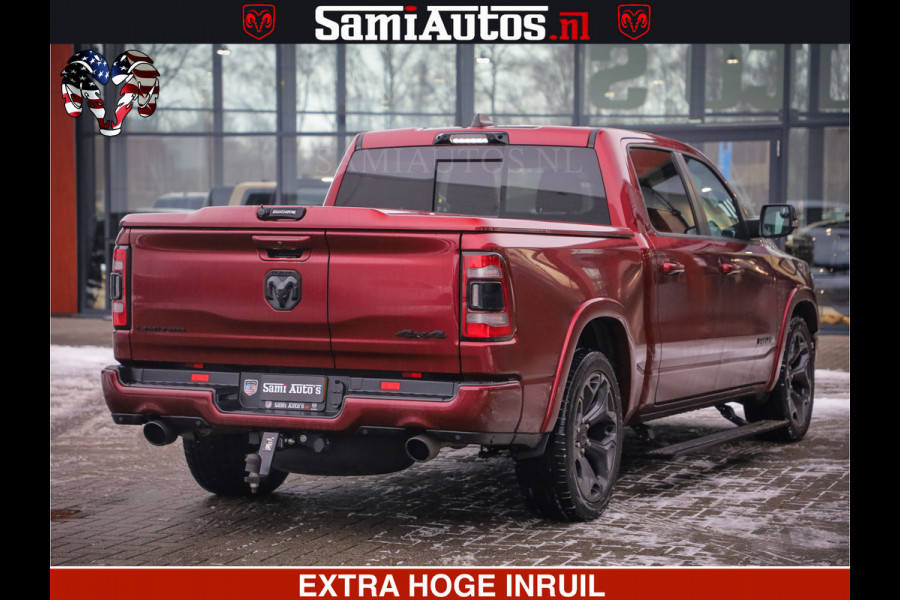 Dodge Ram 1500 LIMITED SPORT 5.7 V8 HEMI 402 PK | MEEST VOLLE EN LUXE UITVOERING | PRACHTIGE DELMONICO RED PEARL | CREW CAB 5 PERSOONS | DUBBELE CABINE DC | MEEST ROYALE EN COMFORTABELE BEDRIJFSAUTO | HEAD-UP | LUCHTVERING | RONDOM CAMERA | MWK KLEP | PANORAMA DAK |