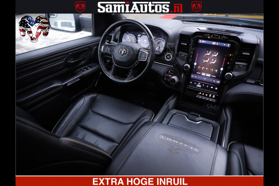 Dodge Ram 1500 LIMITED SPORT 5.7 V8 HEMI 402 PK | MEEST VOLLE EN LUXE UITVOERING | PRACHTIGE DELMONICO RED PEARL | CREW CAB 5 PERSOONS | DUBBELE CABINE DC | MEEST ROYALE EN COMFORTABELE BEDRIJFSAUTO | HEAD-UP | LUCHTVERING | RONDOM CAMERA | MWK KLEP | PANORAMA DAK |